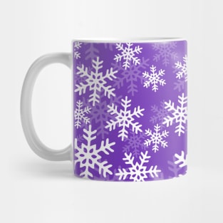 Purple and White Snowflakes Mug